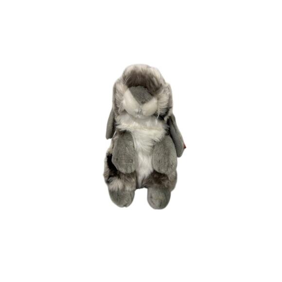 Living Nature Bunny Rabbit Plush Grey White Lop Eared Sitting Realistic 8 Inch - Picture 2 of 6